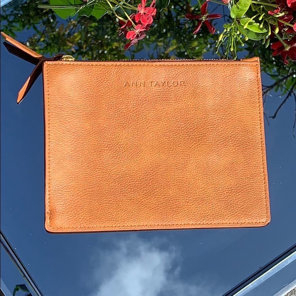 Ann Taylor vegan leather clutch